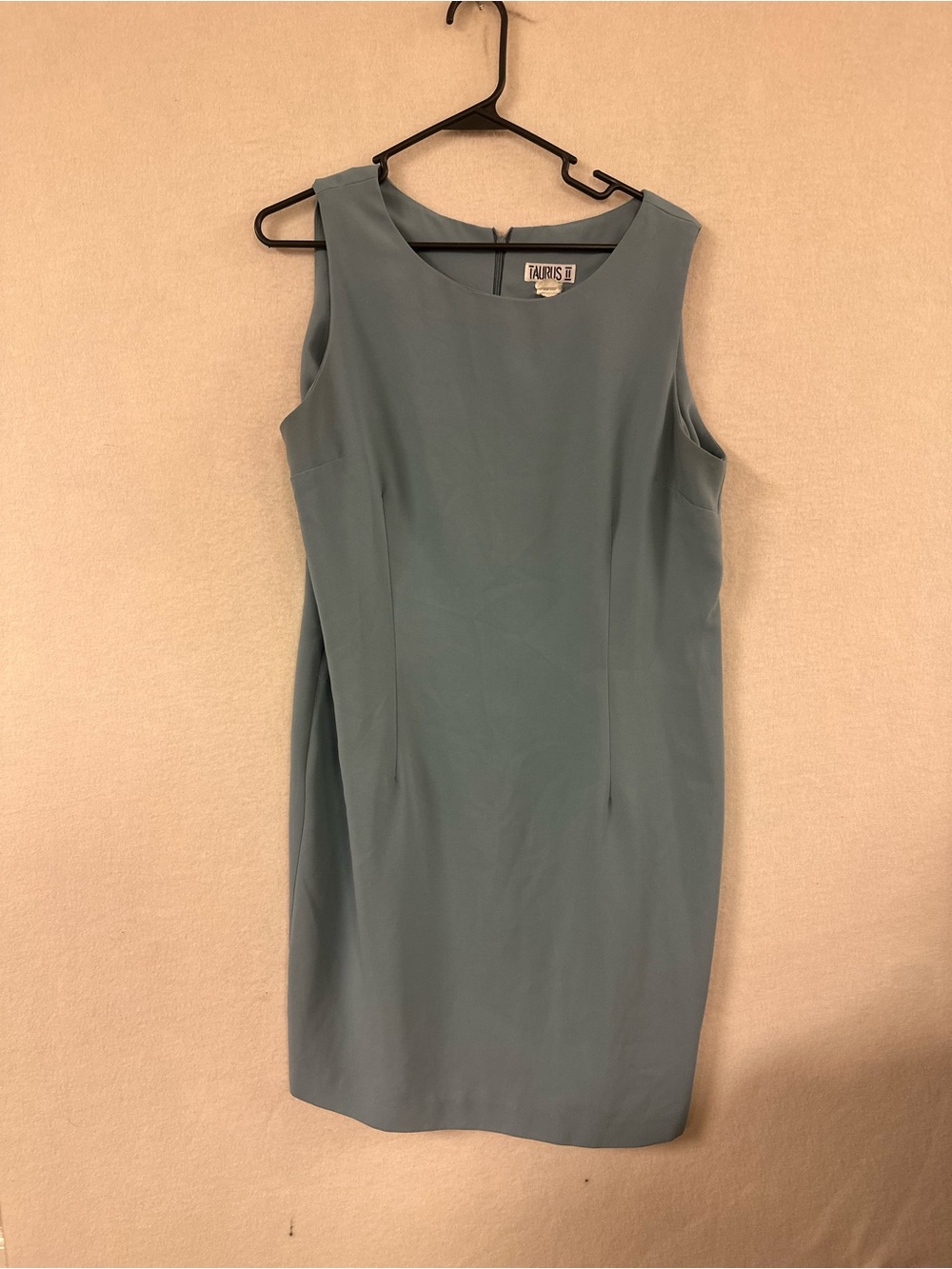 Vintage VTG Taurus II Dress Size 14 Blue Knee Length Made USA Zip Sleeveless